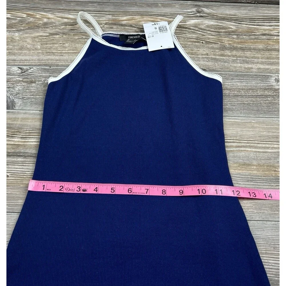 Forever 21 Body Con Midi Dress Navy Blue SMALL Model Off Duty‎ Low Key Sexy Y2K